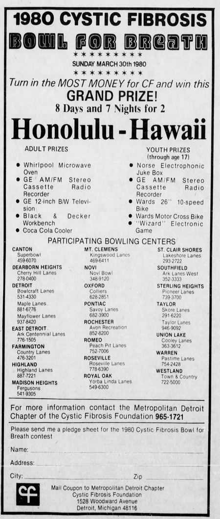 Novi Bowl - March 16 1980 Ad (newer photo)